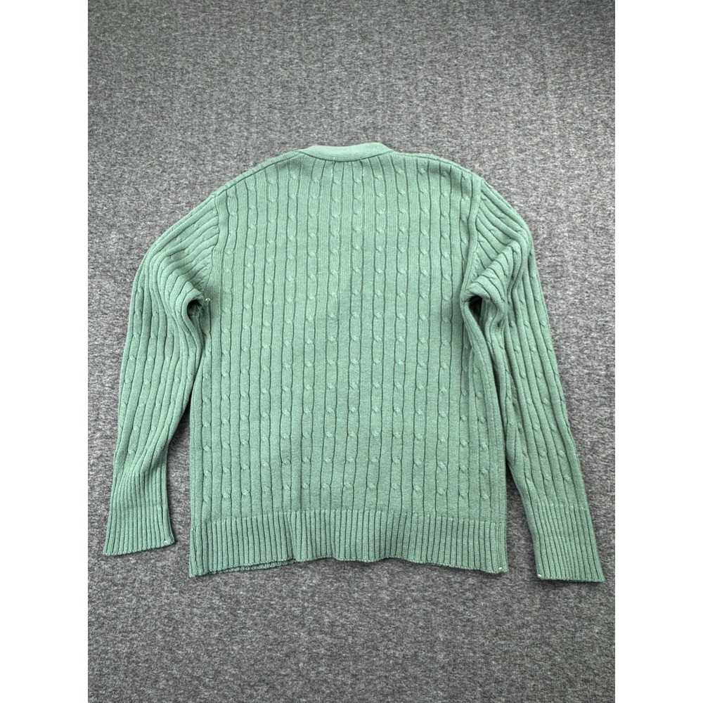 Vintage Sears Kings Road Grunge Light Green Button Knit Cardigan Size Medium - Picture 10 of 12